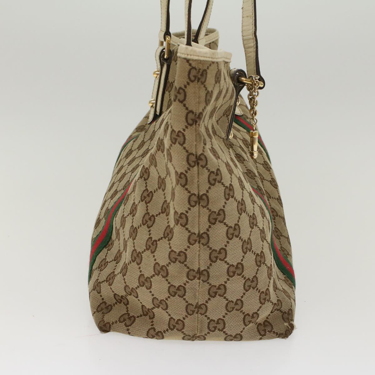 GUCCI GG Canvas Web Sherry Line Shoulder Bag Beige Red Green 139260 47709