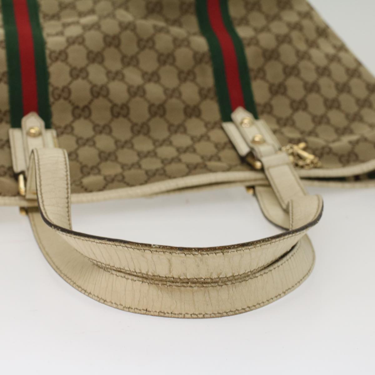 GUCCI GG Canvas Web Sherry Line Shoulder Bag Beige Red Green 139260 47709