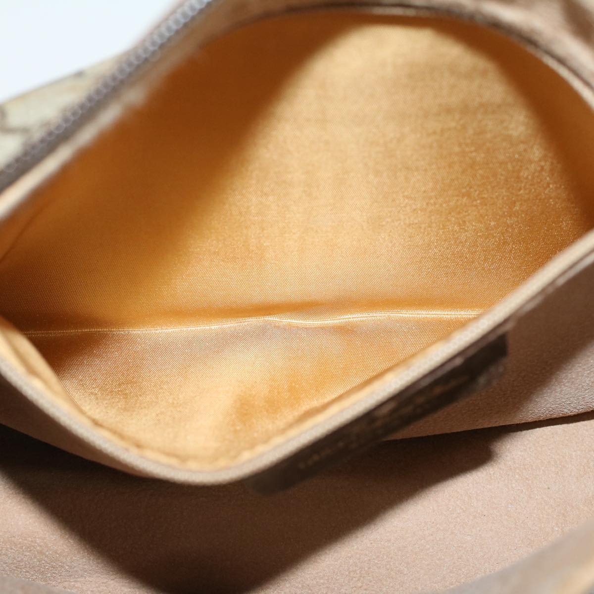 GUCCI GG Canvas Web Sherry Line Shoulder Bag PVC Leather Beige Green 47988
