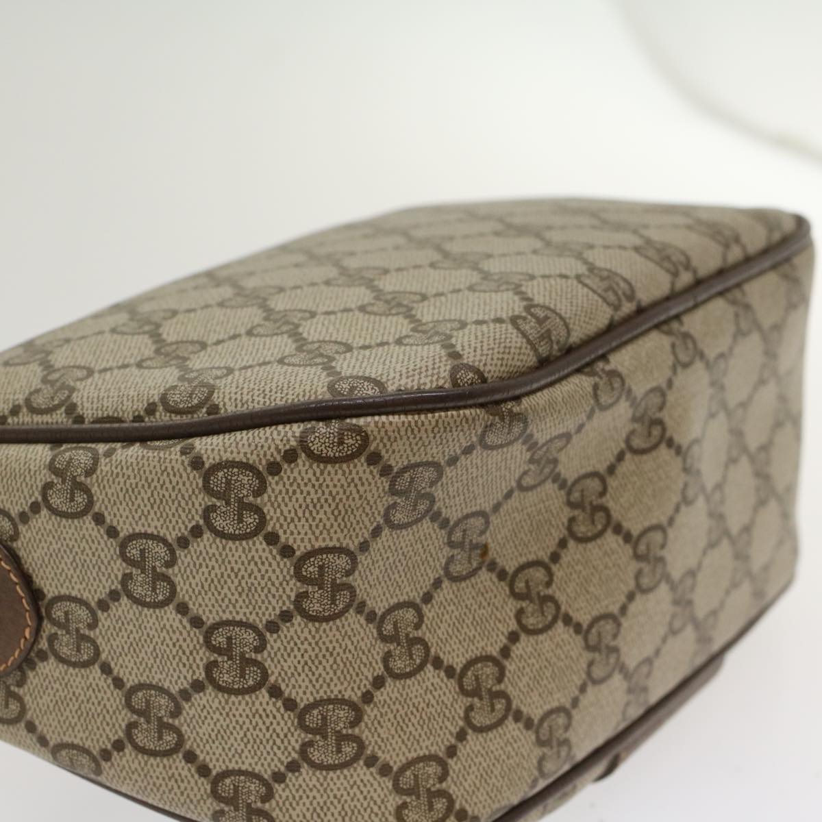 GUCCI GG Canvas Web Sherry Line Shoulder Bag Beige Green 39.02.032 48249