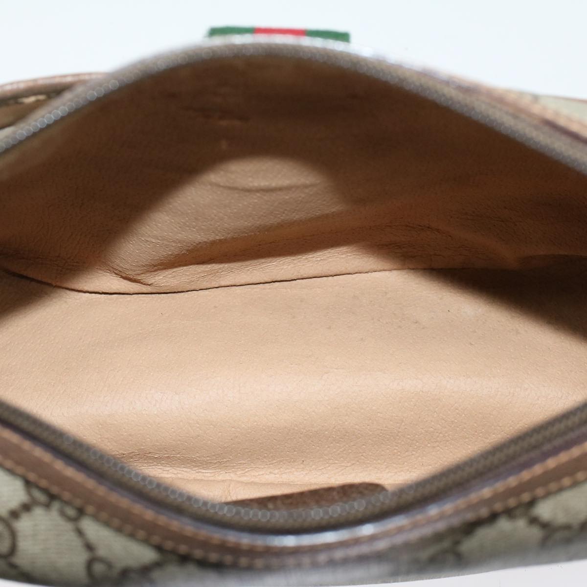GUCCI GG Canvas Web Sherry Line Shoulder Bag Beige Green 39.02.032 48249
