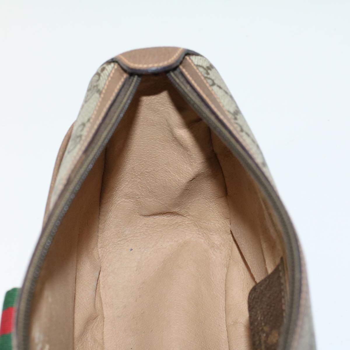 GUCCI GG Canvas Web Sherry Line Shoulder Bag Beige Green 39.02.032 48249