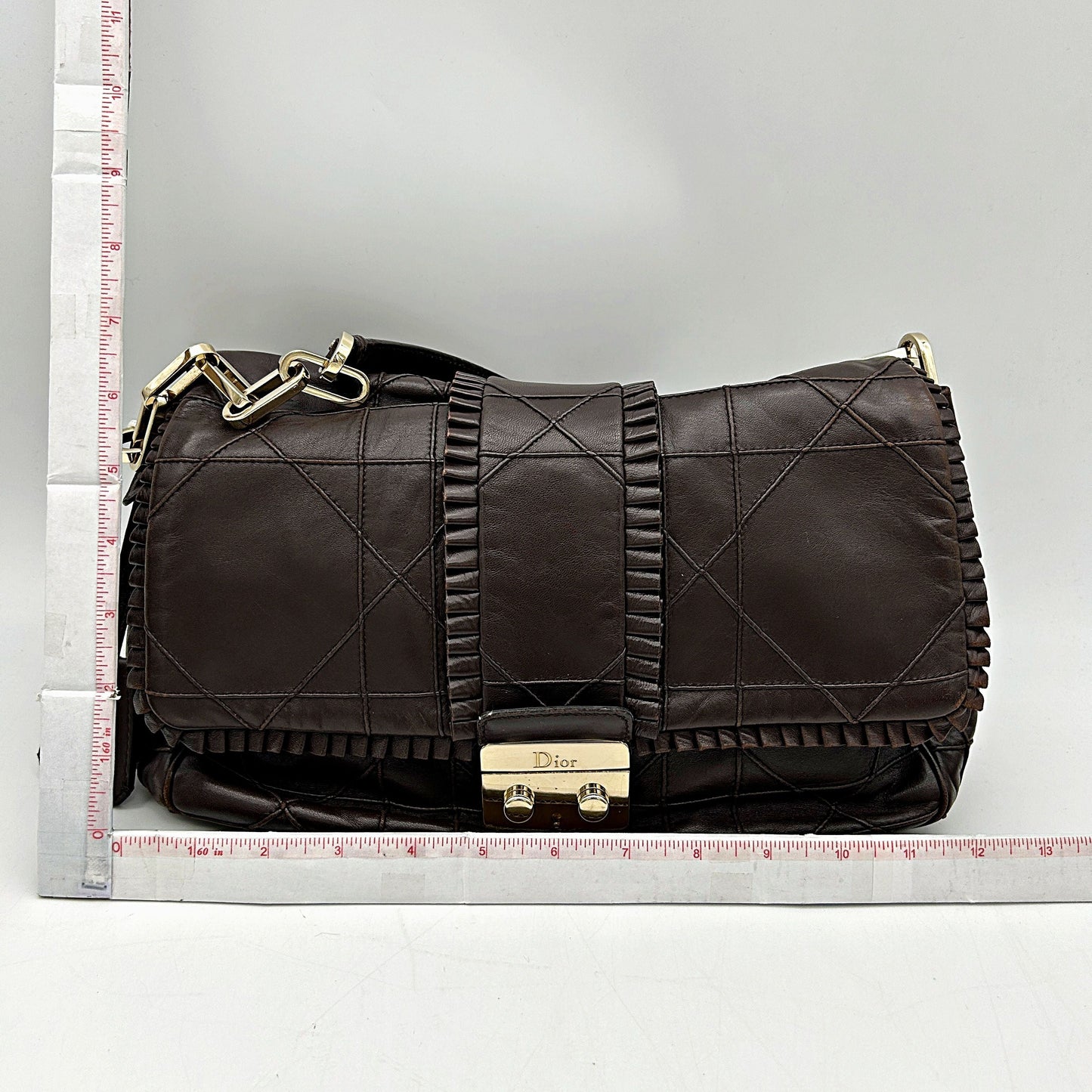 Christian Dior Cannage New Lock Ruffle Bag - Black Shoulder Bags, Handbags LA16619