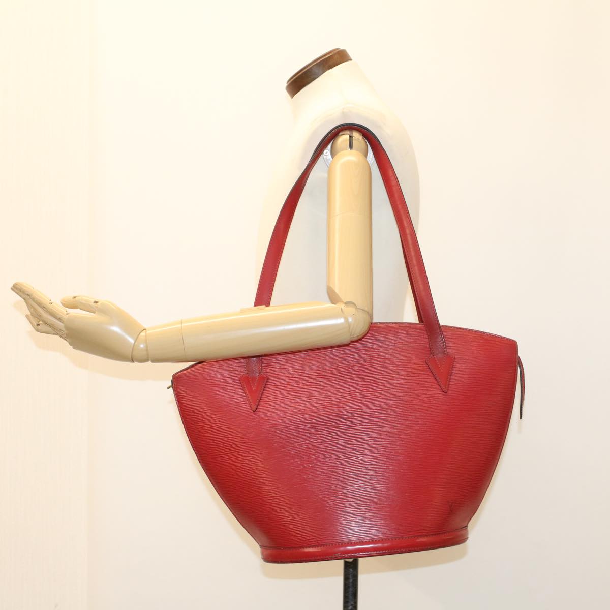 LOUIS VUITTON Epi Saint Jacques Shopping Shoulder Bag Red M52277 LV 48964