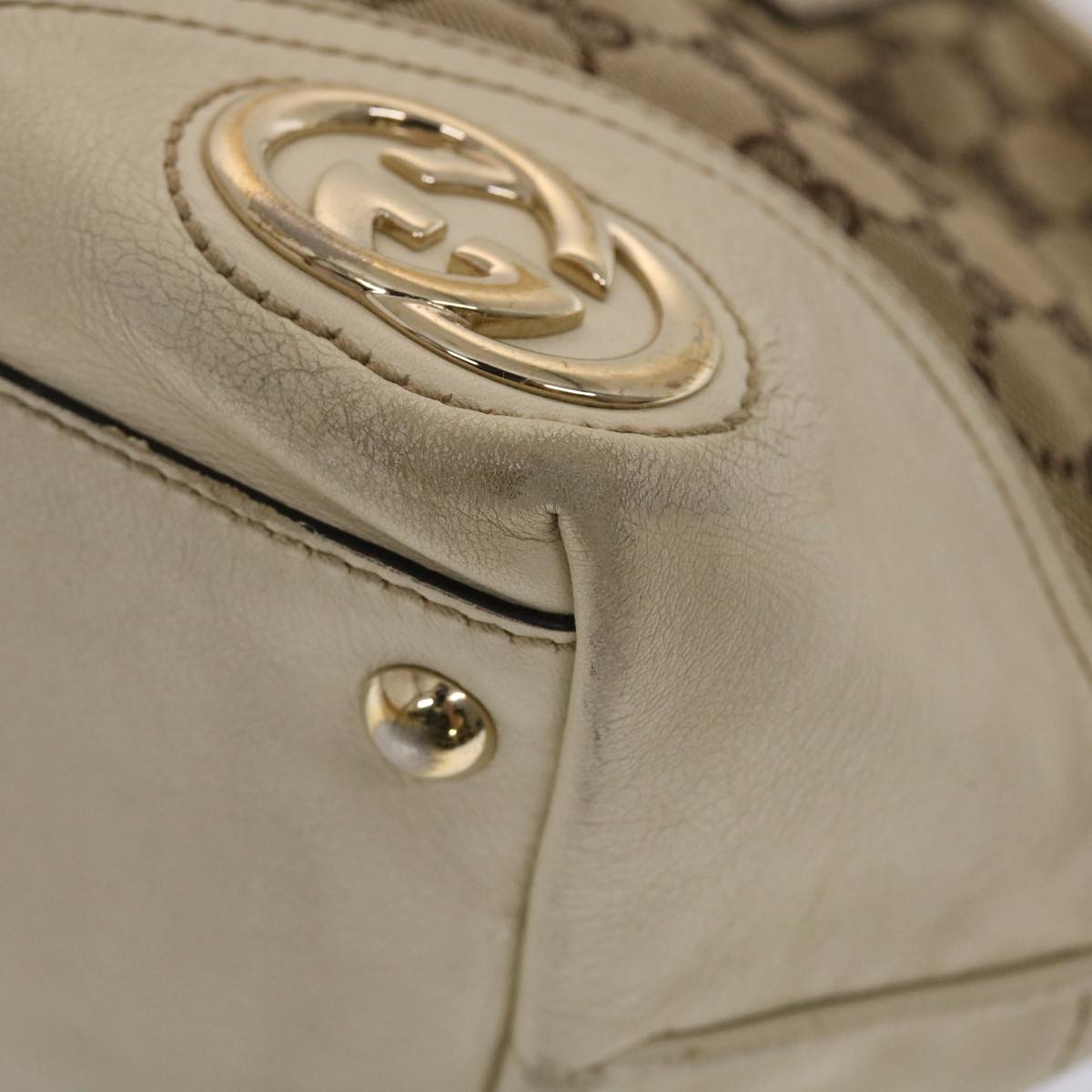 GUCCI GG Canvas Tote Bag Beige White 49053