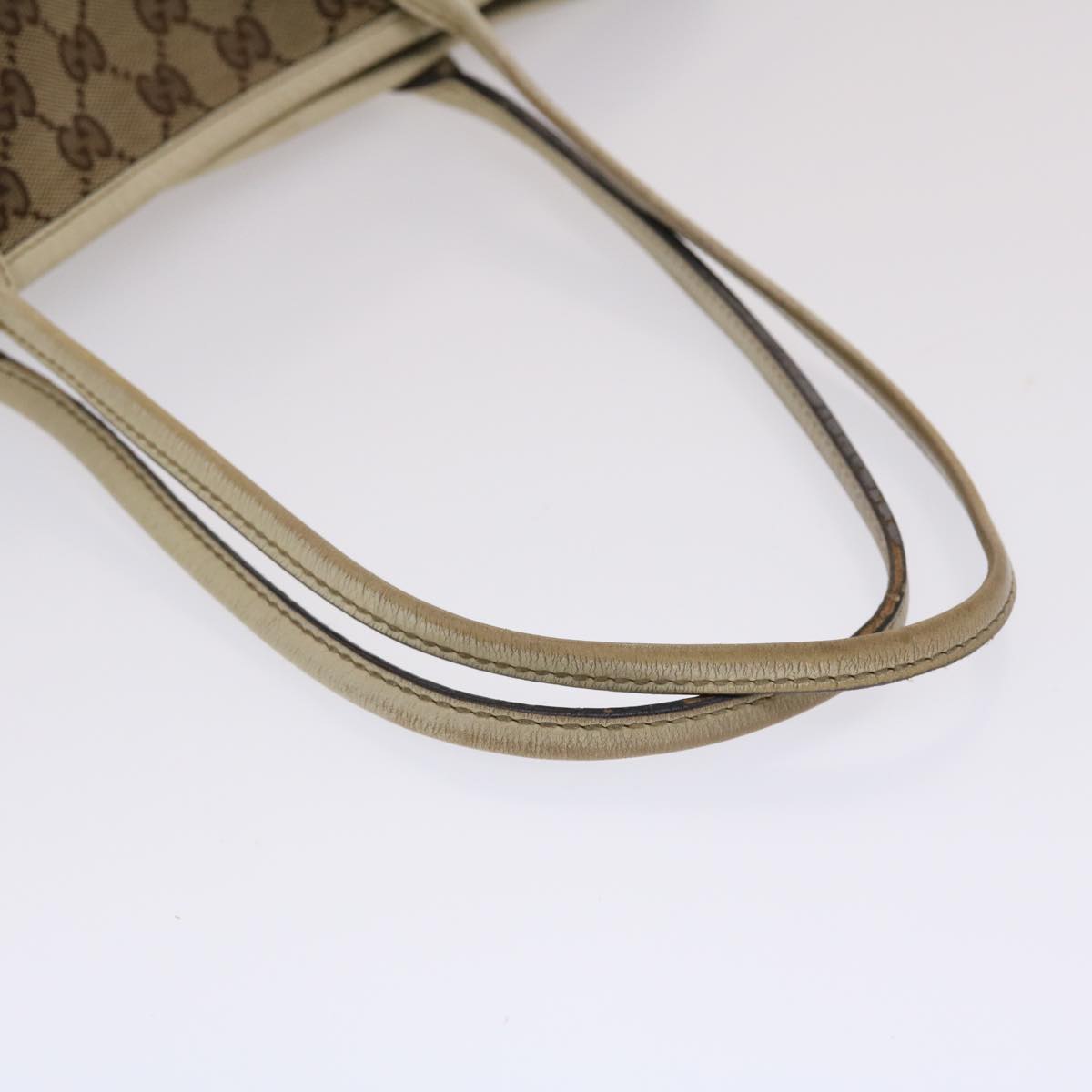 GUCCI GG Canvas Tote Bag Beige White 49053