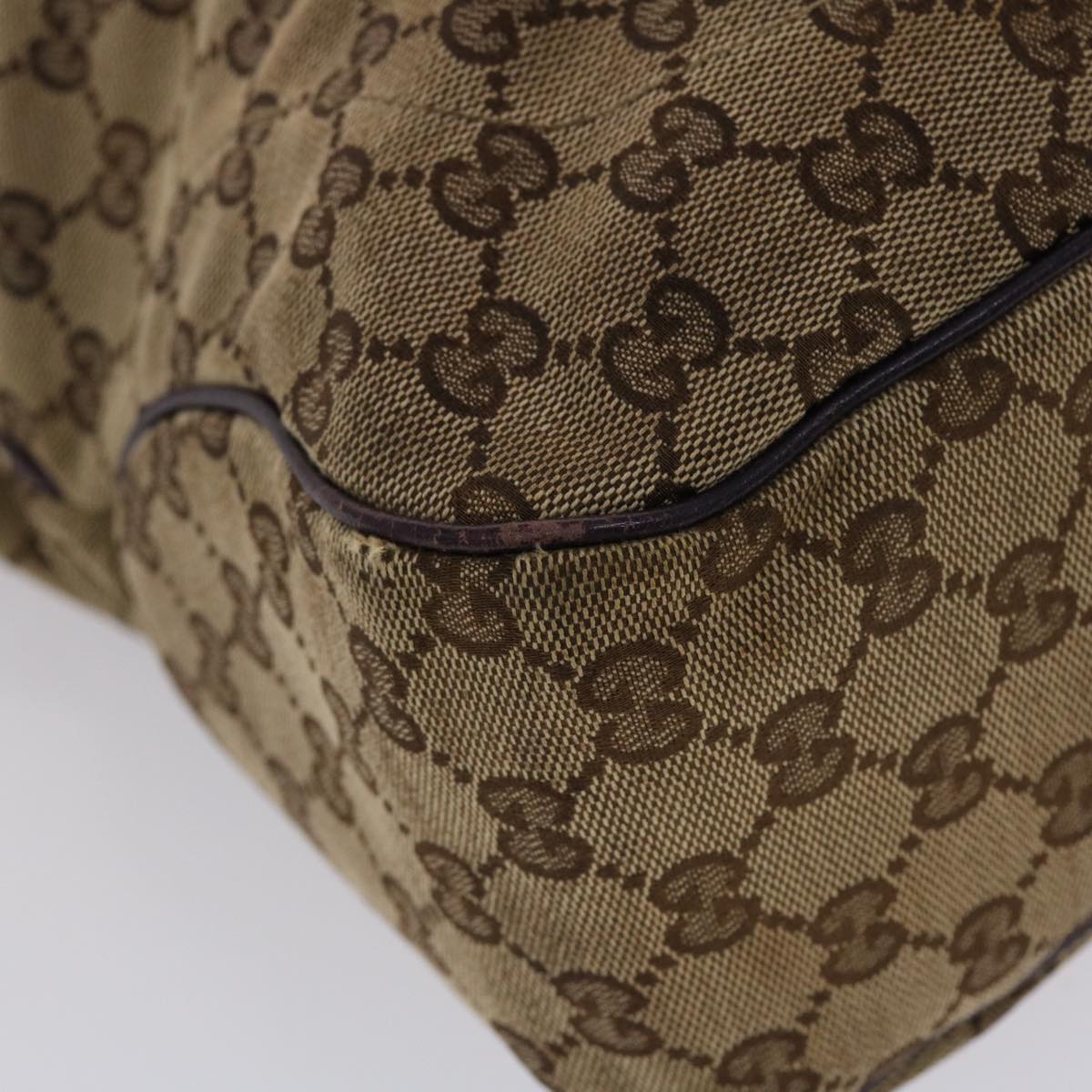 GUCCI GG Canvas Jackie Tote Bag Beige Purple 49056