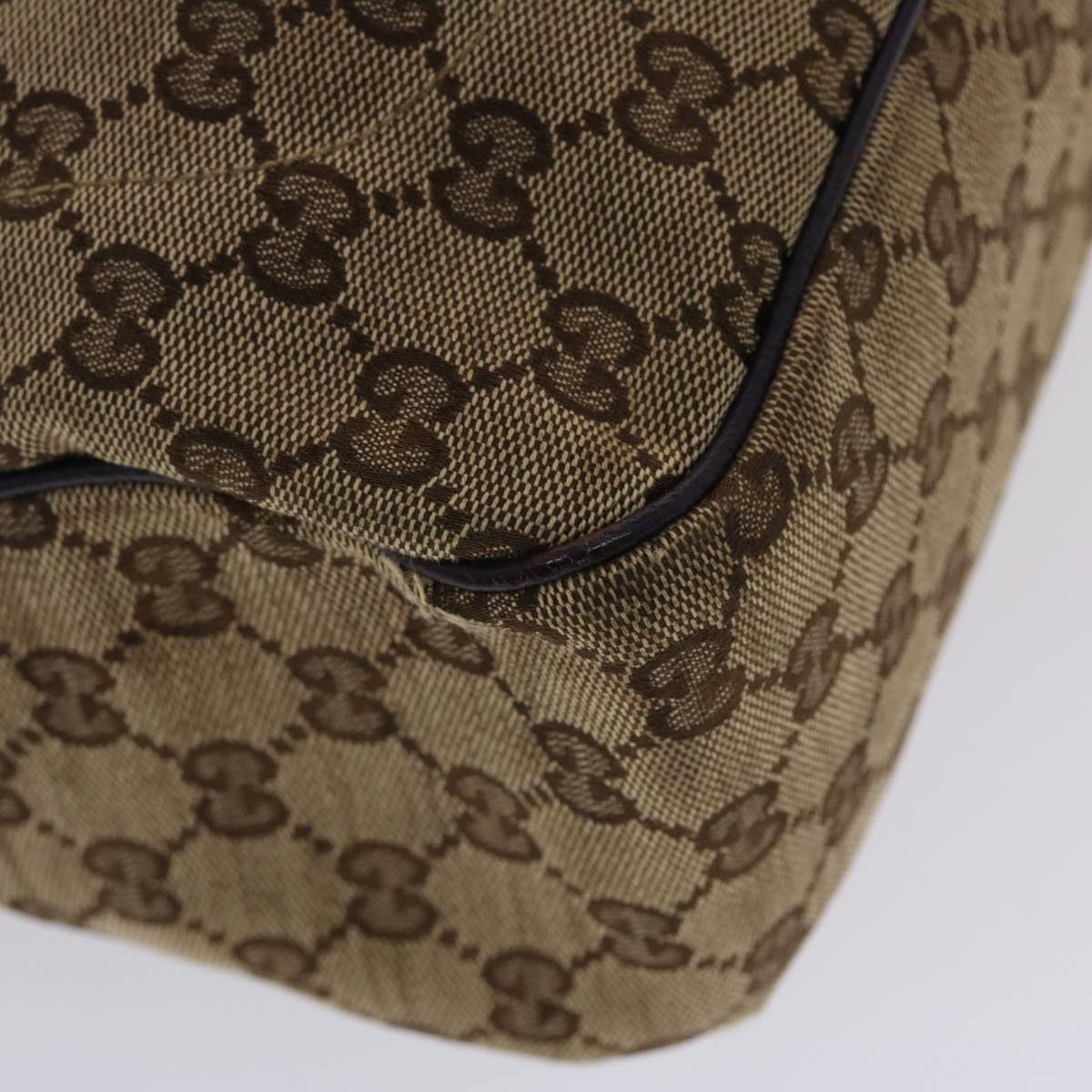 GUCCI GG Canvas Jackie Tote Bag Beige Purple 49056