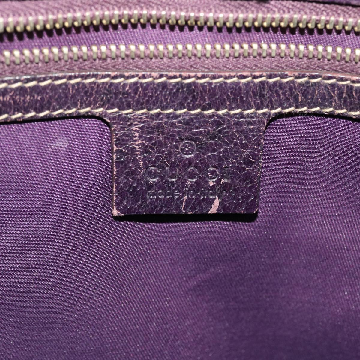 GUCCI GG Canvas Jackie Tote Bag Beige Purple 49056
