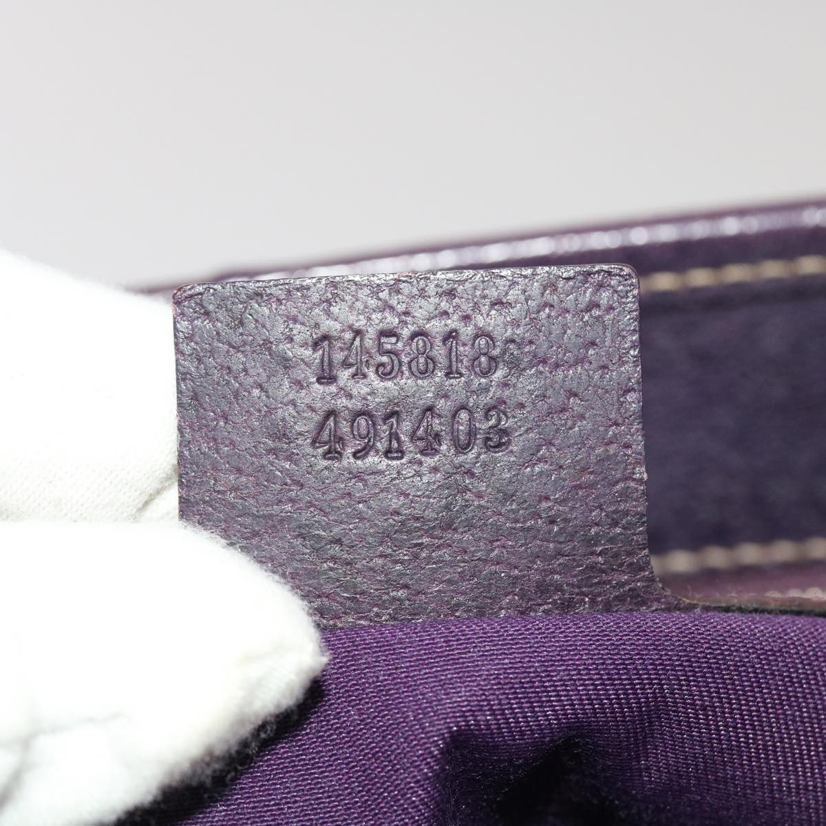 GUCCI GG Canvas Jackie Tote Bag Beige Purple 49056