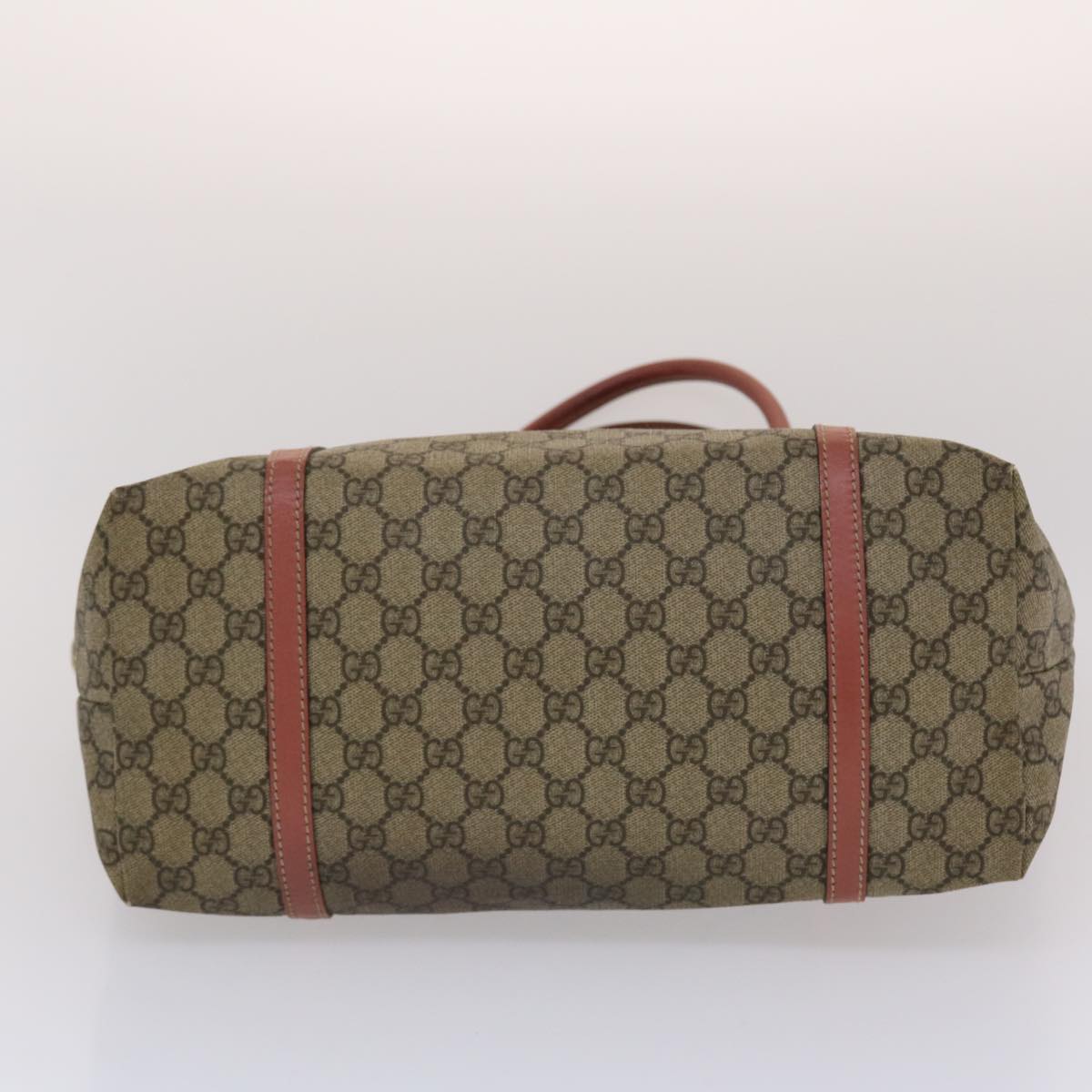 GUCCI GG Canvas Tote Bag PVC Leather Beige Pink 49060