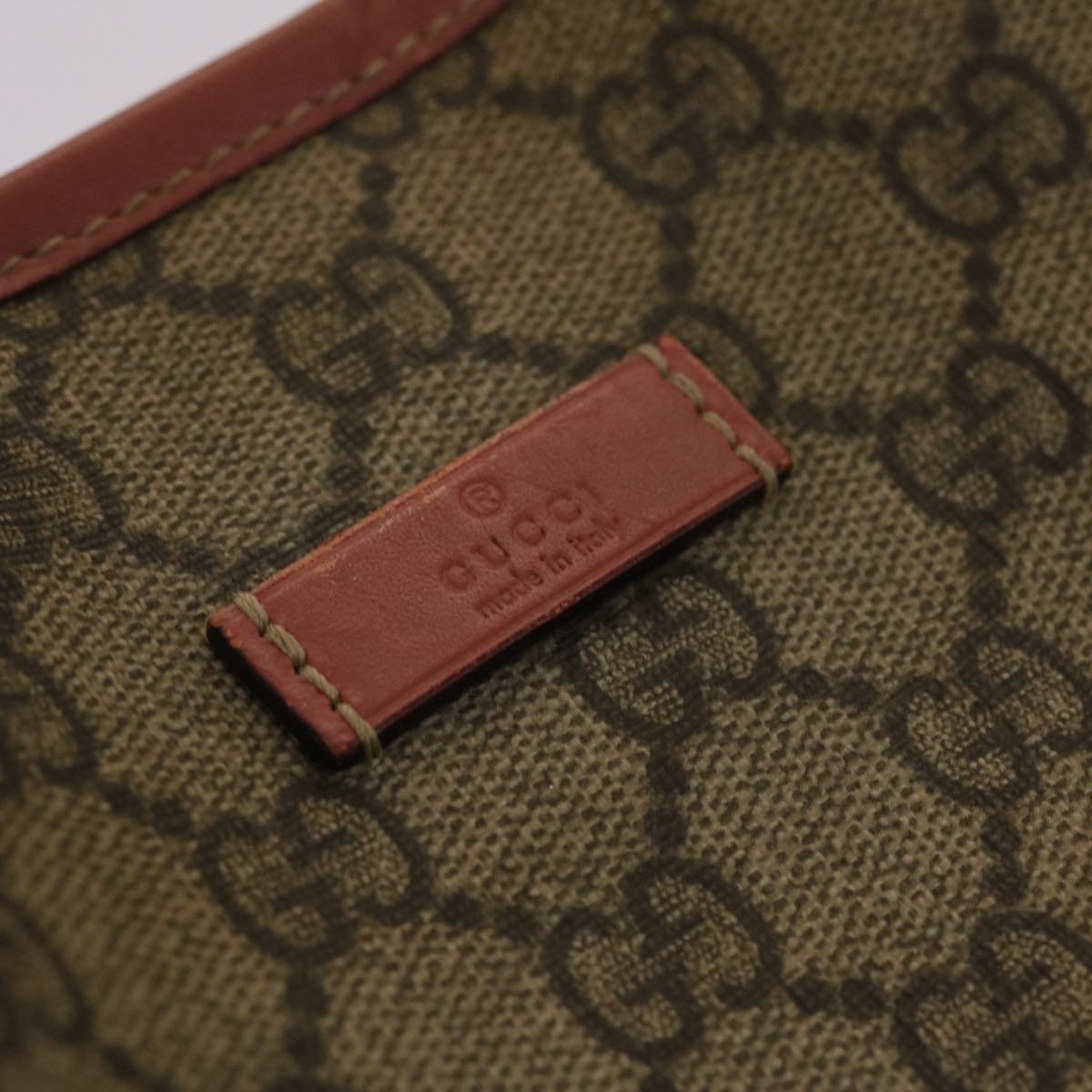 GUCCI GG Canvas Tote Bag PVC Leather Beige Pink 49060