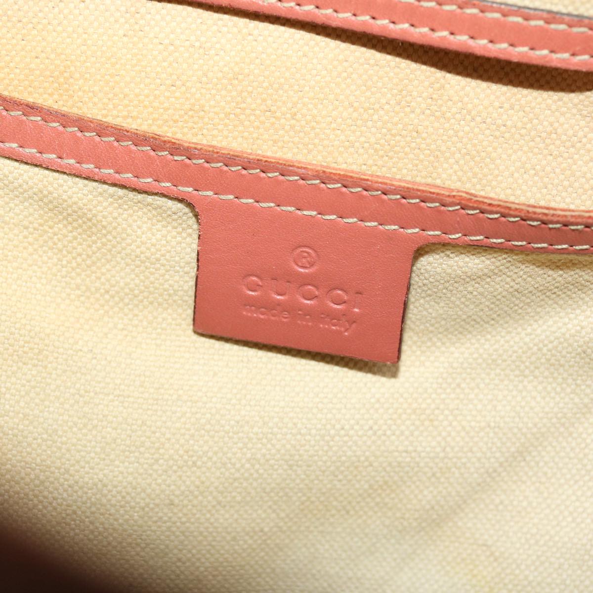 GUCCI GG Canvas Tote Bag PVC Leather Beige Pink 49060