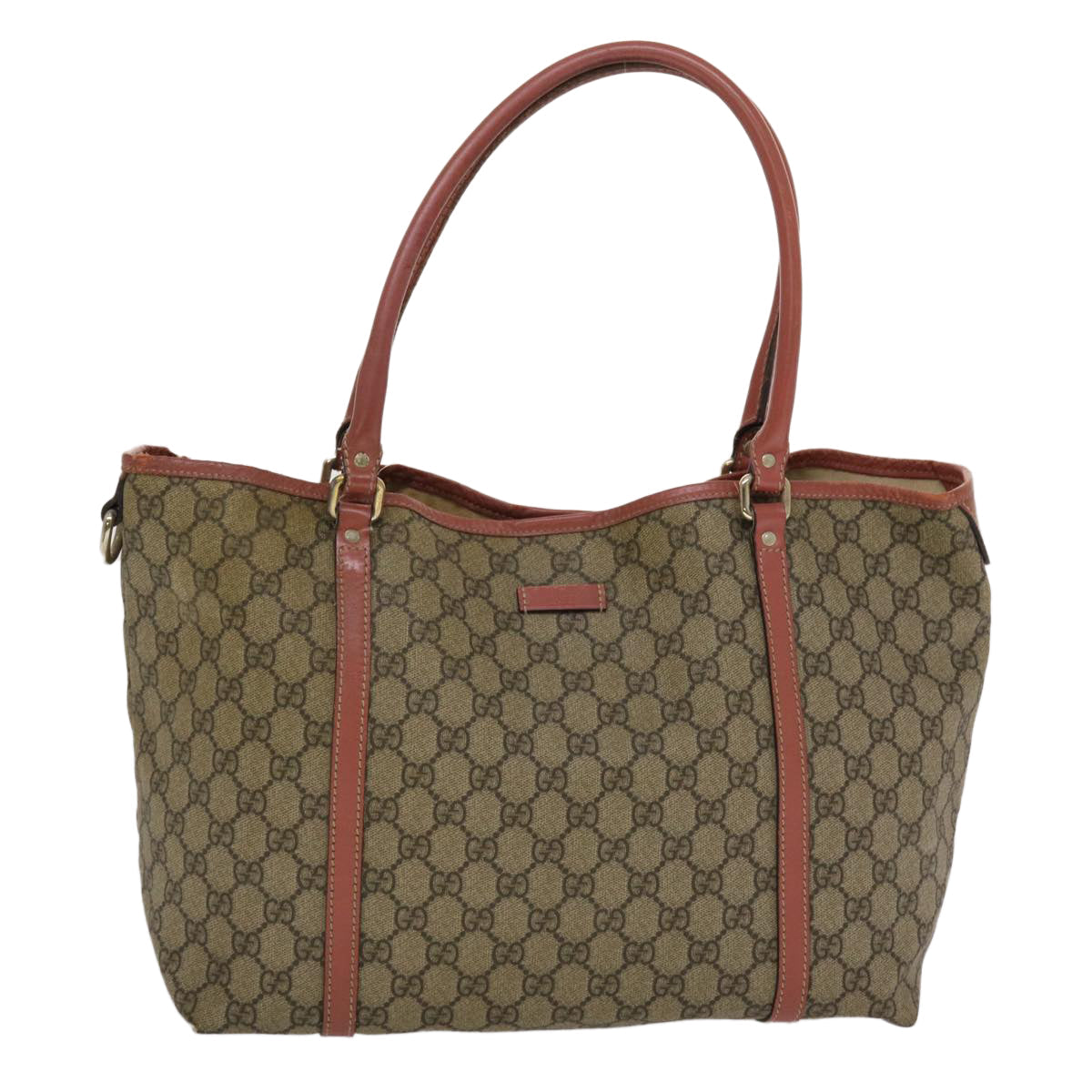 GUCCI GG Canvas Tote Bag PVC Leather Beige Pink 49060