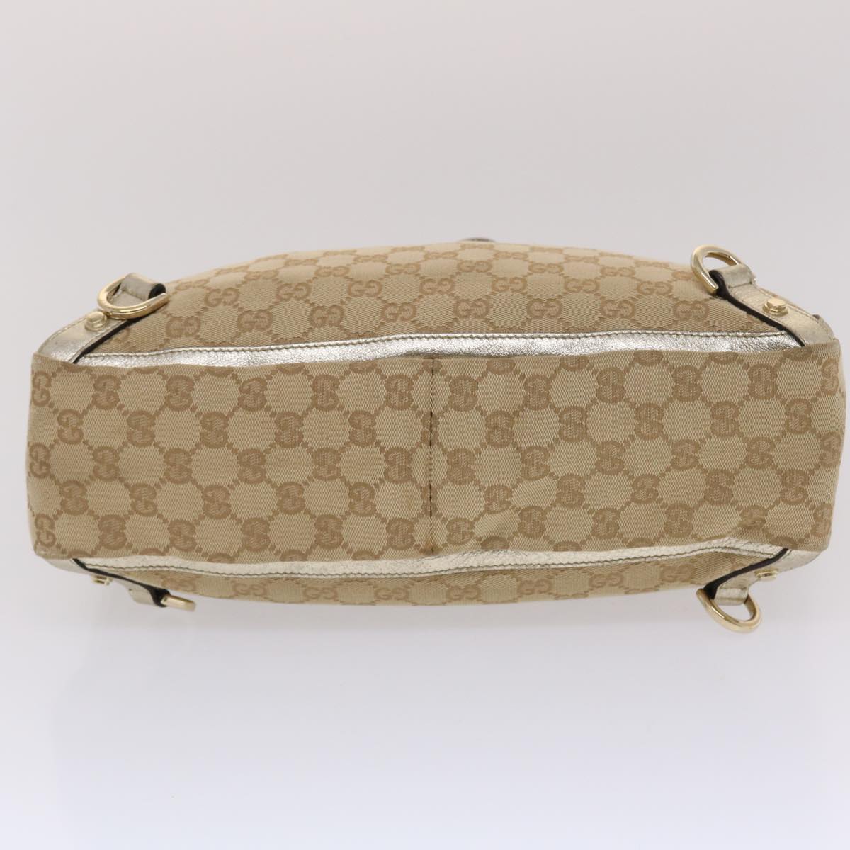 GUCCI GG Canvas Tote Bag Beige Gold 49062