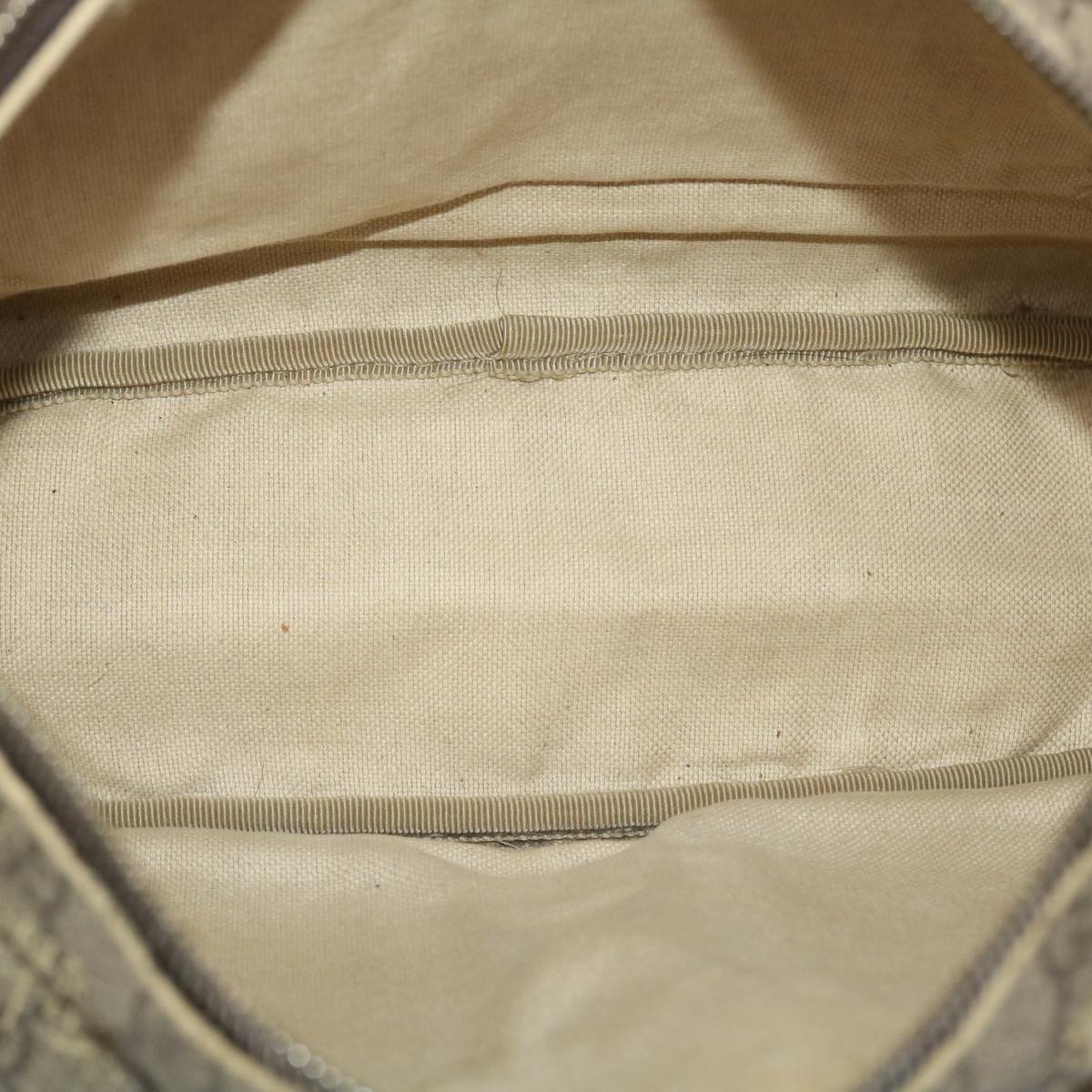 GUCCI GG Canvas Shoulder Bag PVC Leather Beige Dark Brown 49064