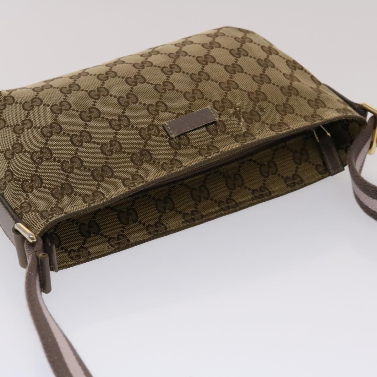 GUCCI GG Canvas Sherry Line Shoulder Bag Beige Pink 49065
