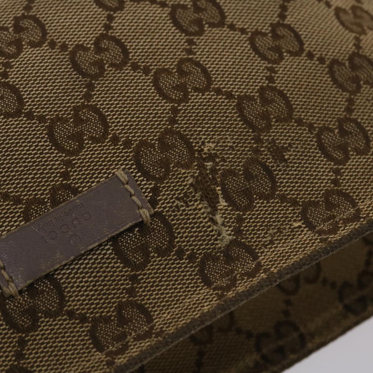 GUCCI GG Canvas Sherry Line Shoulder Bag Beige Pink 49065