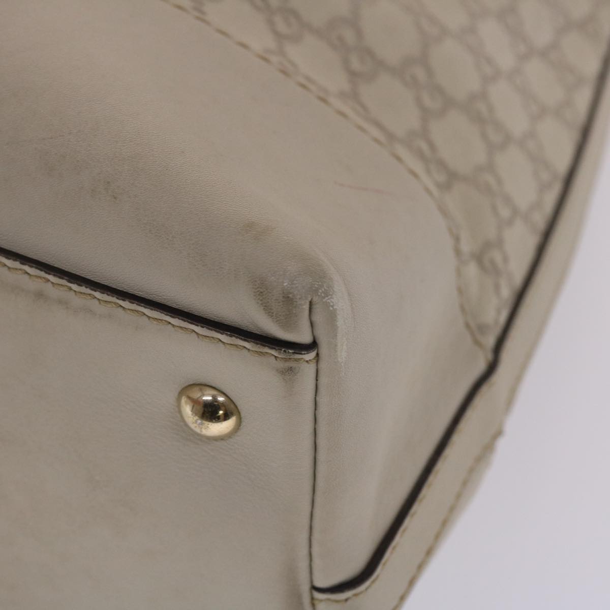 GUCCI Shima Shoulder Bag Leather White 002404 49070