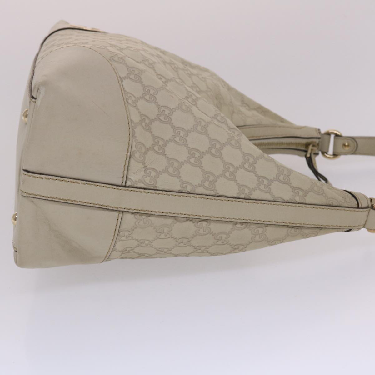 GUCCI Shima Shoulder Bag Leather White 002404 49070