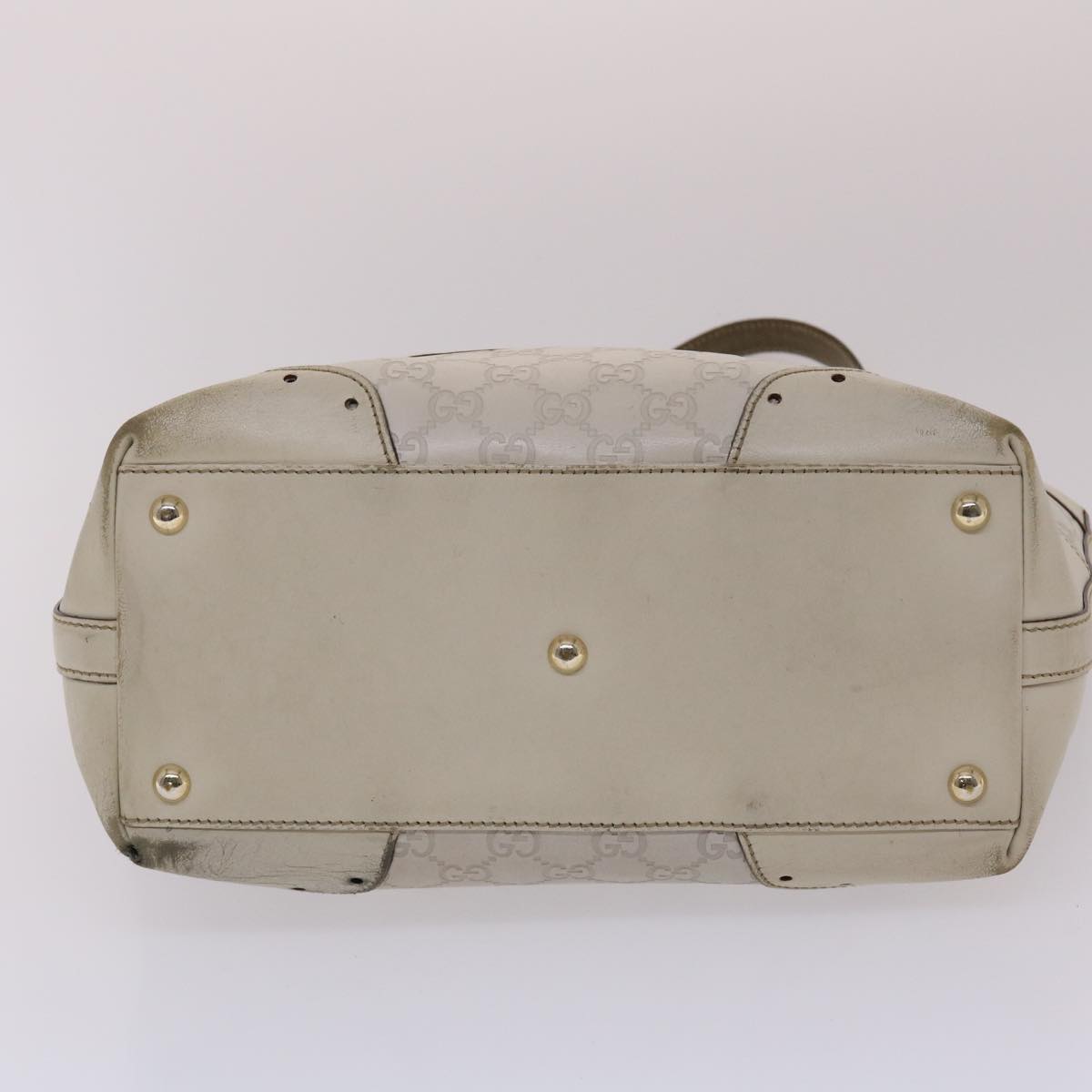 GUCCI Shima Tote Bag Leather White 49072