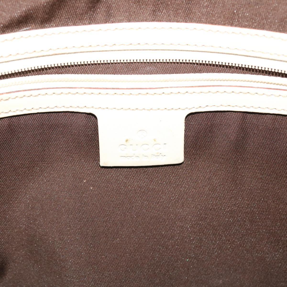GUCCI Shima Tote Bag Leather White 49072