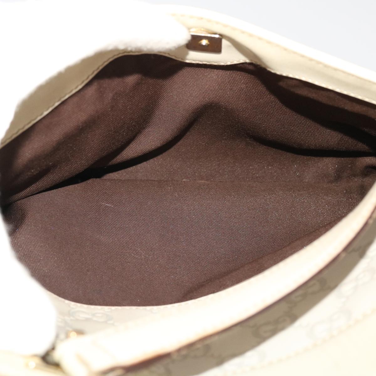 GUCCI Shima Tote Bag Leather White 49072