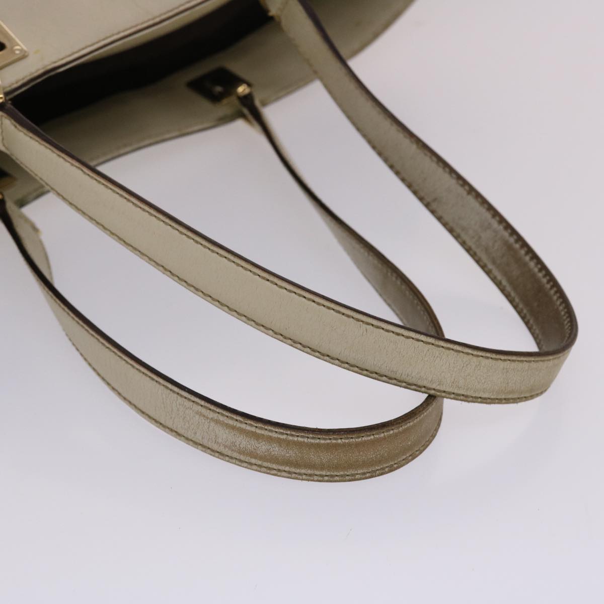 GUCCI Shima Tote Bag Leather White 49072