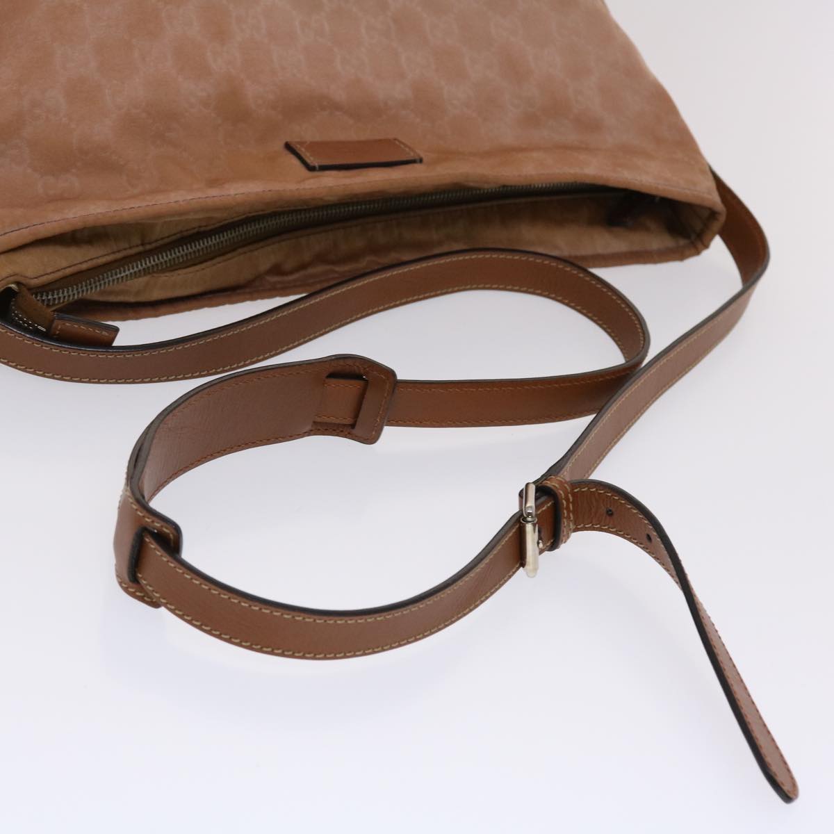 GUCCI GG Canvas Shoulder Bag Nylon Pink Brown 49073