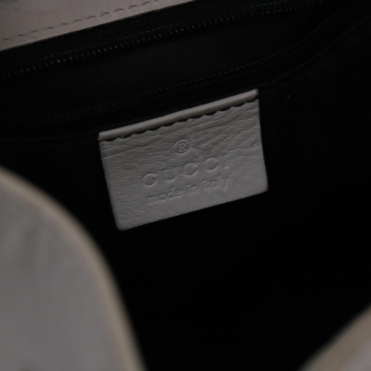 GUCCI Bamboo Shoulder Bag Leather White 49084
