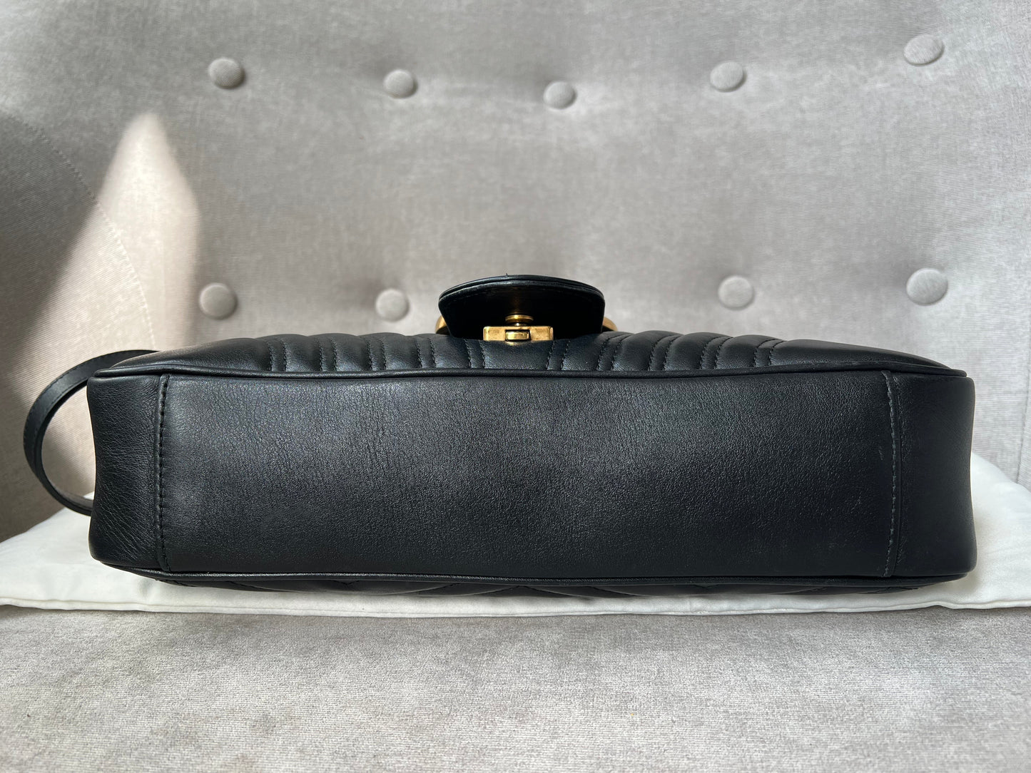 Gucci GG Black Marmont Medium Shoulder Bag