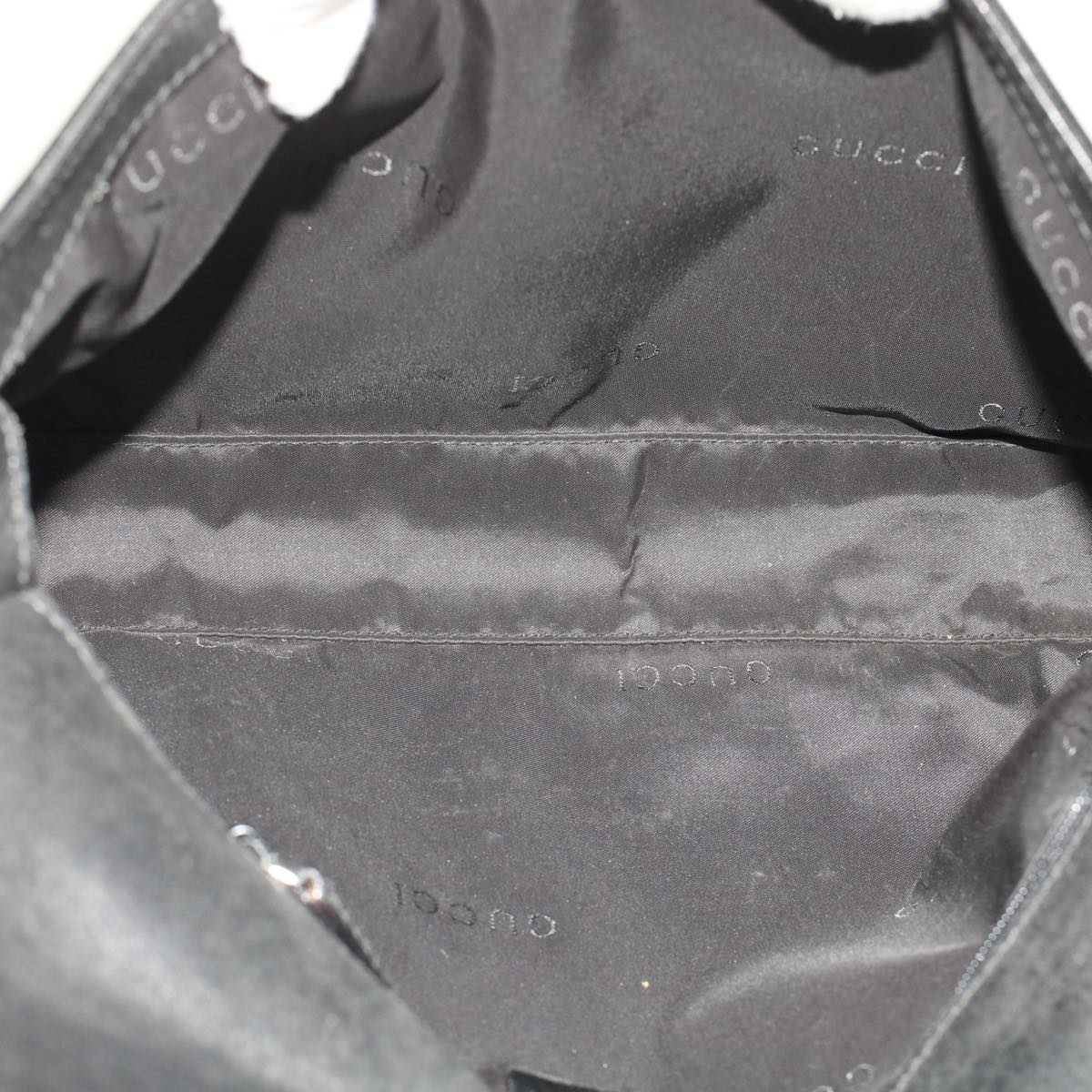 GUCCI Shoulder Bag Suede Black 49411