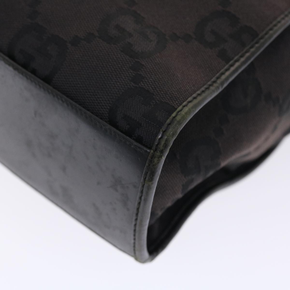 GUCCI GG Canvas Jackie Tote Bag Leather Black 00210643444 49600