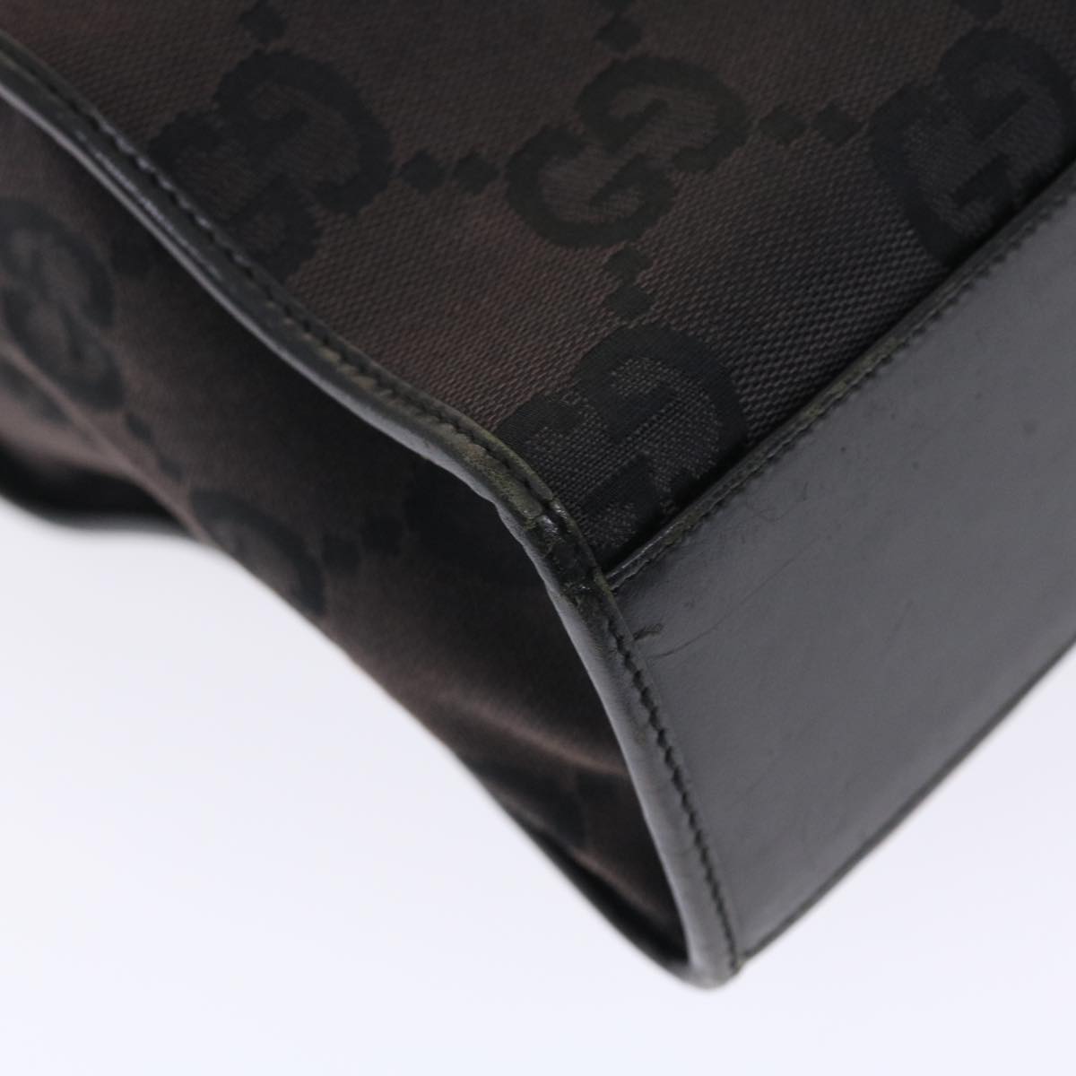 GUCCI GG Canvas Jackie Tote Bag Leather Black 00210643444 49600