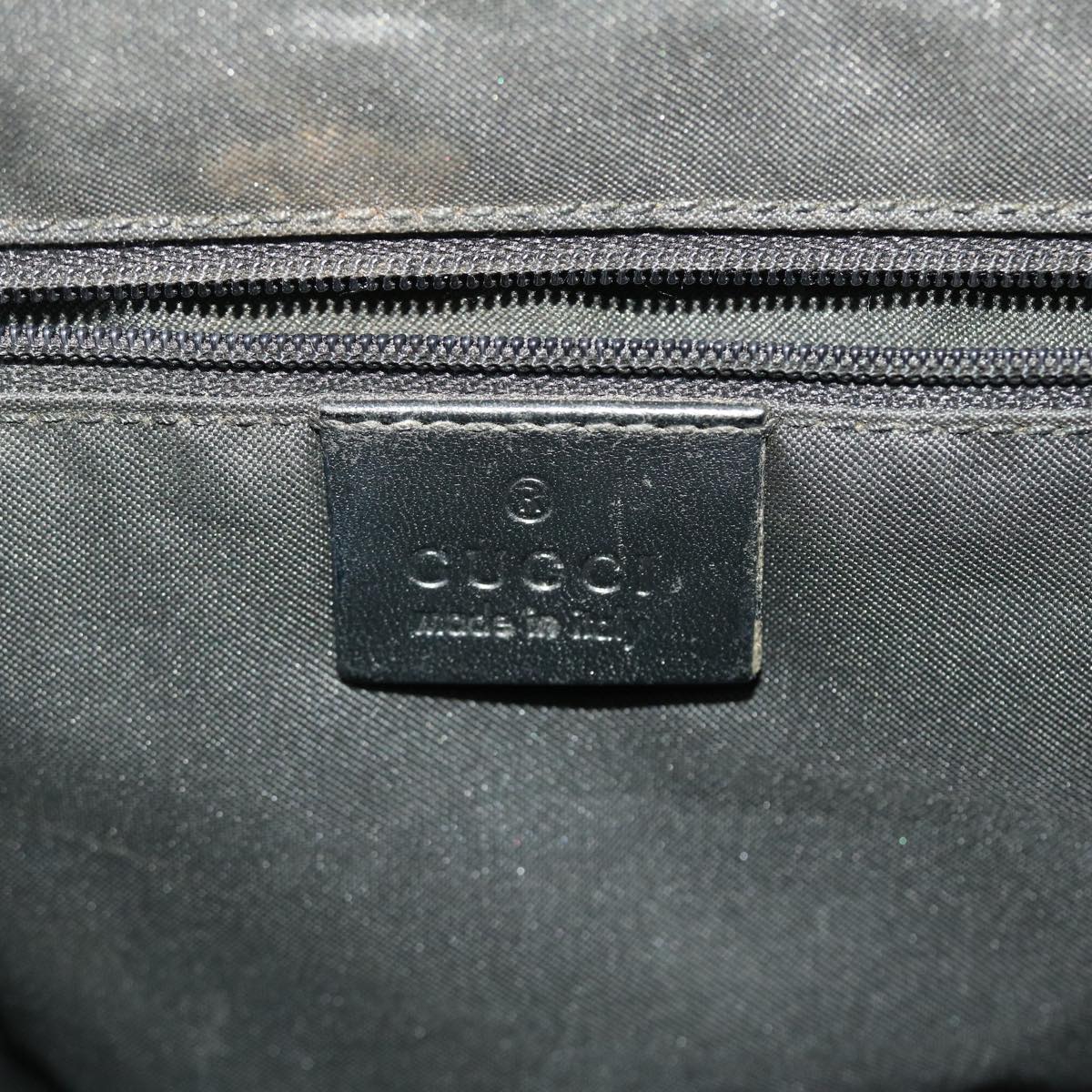 GUCCI GG Canvas Jackie Tote Bag Leather Black 00210643444 49600
