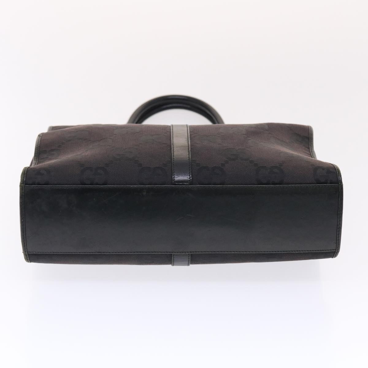 GUCCI GG Canvas Jackie Tote Bag Leather Black 00210643444 49600