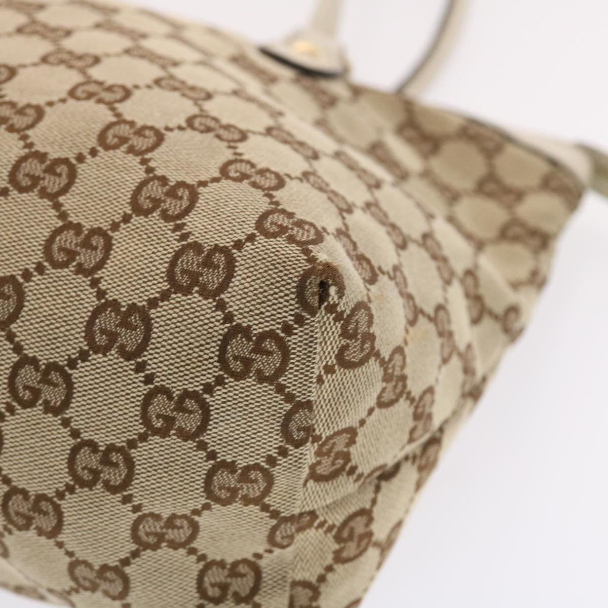 GUCCI GG Canvas Tote Bag Beige 211942 49604