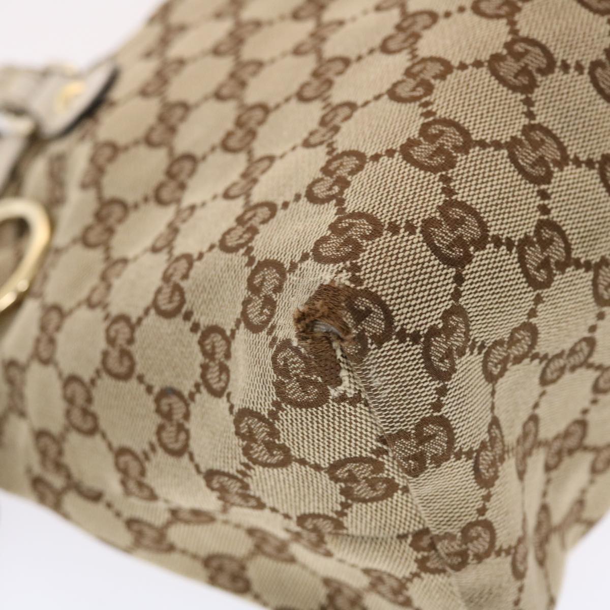 GUCCI GG Canvas Tote Bag Beige 211942 49604