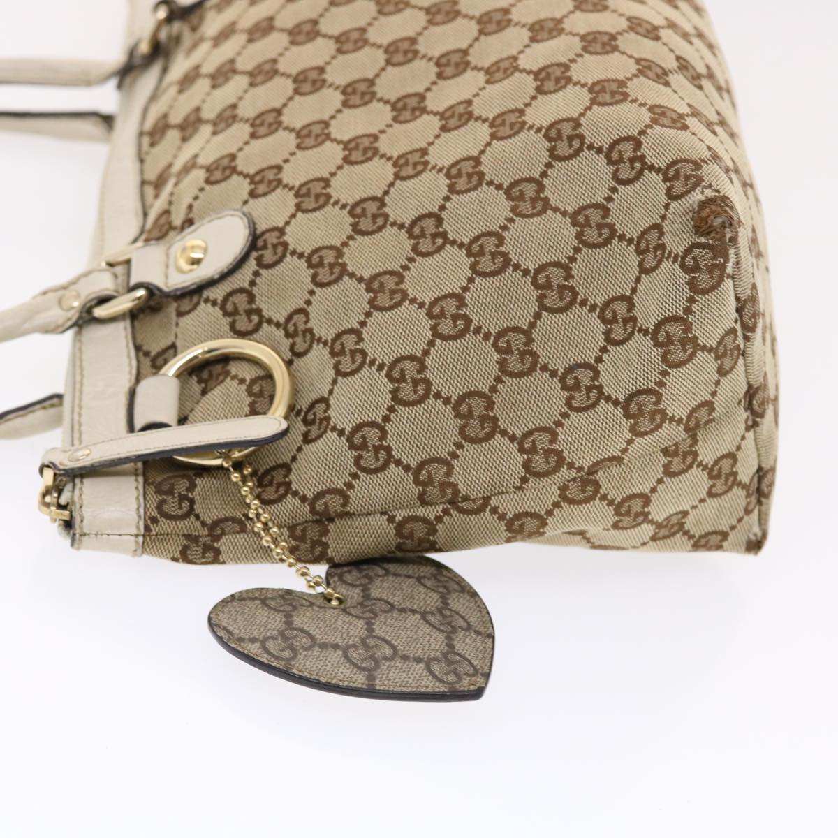 GUCCI GG Canvas Tote Bag Beige 211942 49604