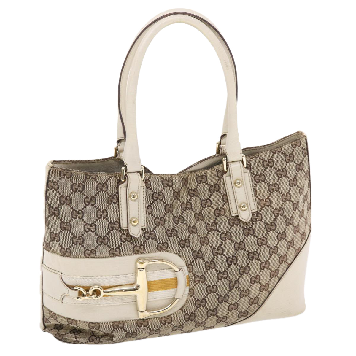 GUCCI GG Canvas Sherry Line Shoulder Bag Beige White 137385 49887