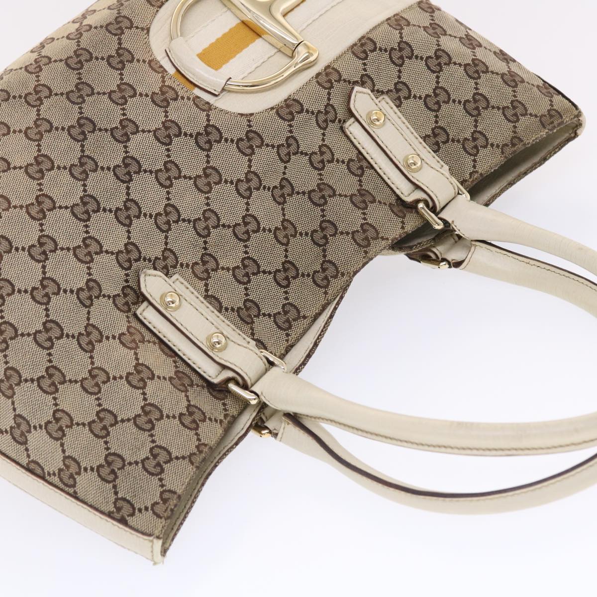 GUCCI GG Canvas Sherry Line Shoulder Bag Beige White 137385 49887