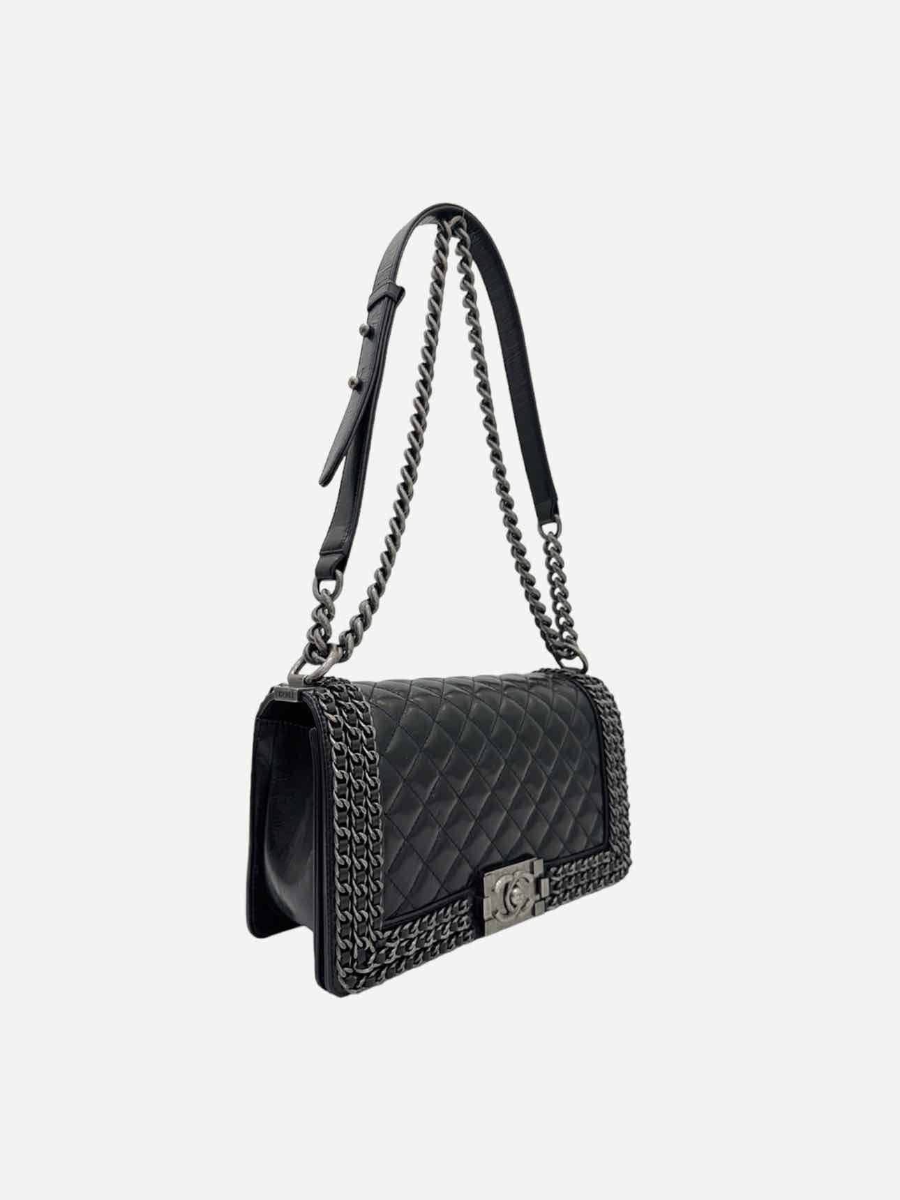 CHANEL Chain Boy Black Shoulder Bag