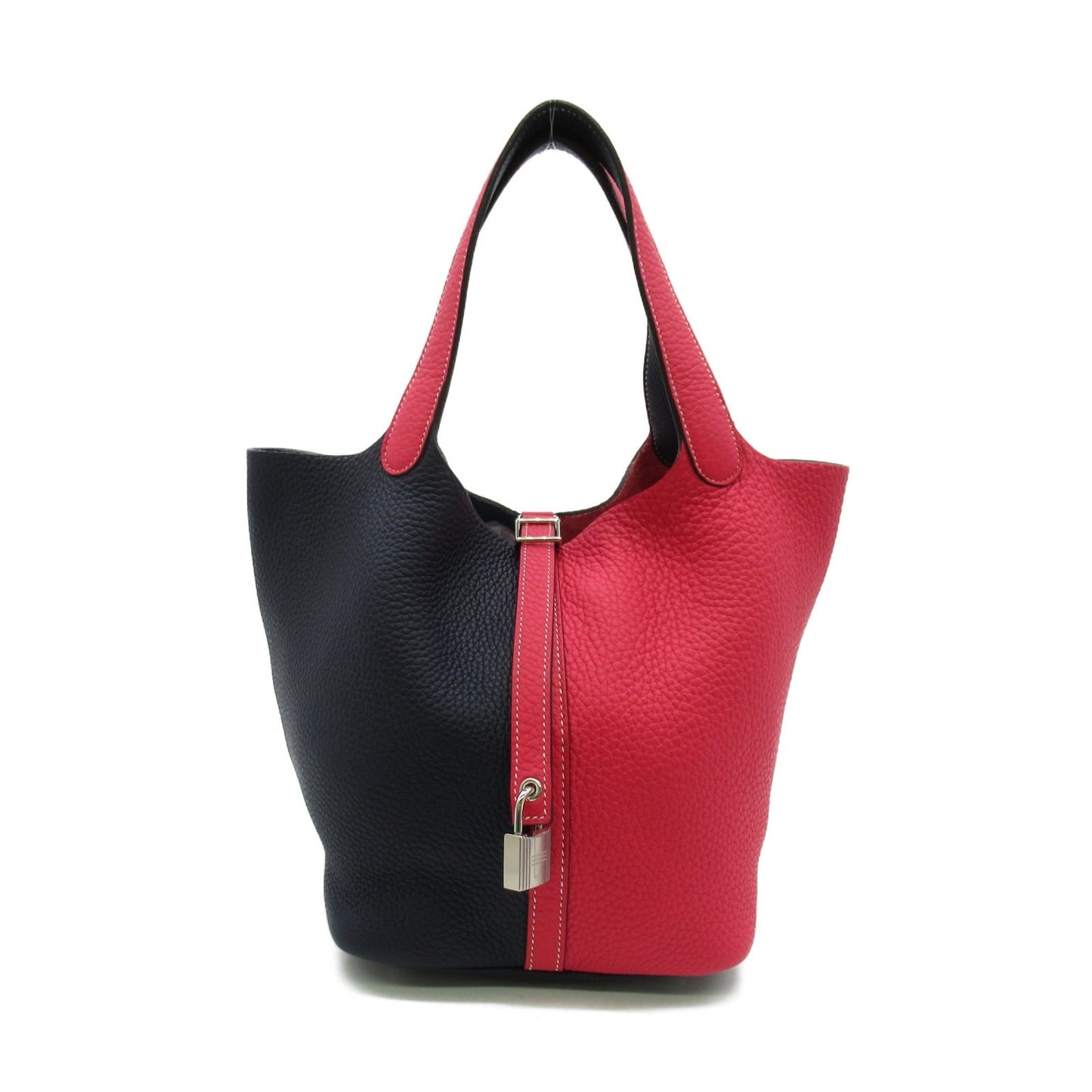 Hermes Picotin Lock MM Blue/Rose Extreme Tote Bag Leather Clemence Pink Rose Extreme