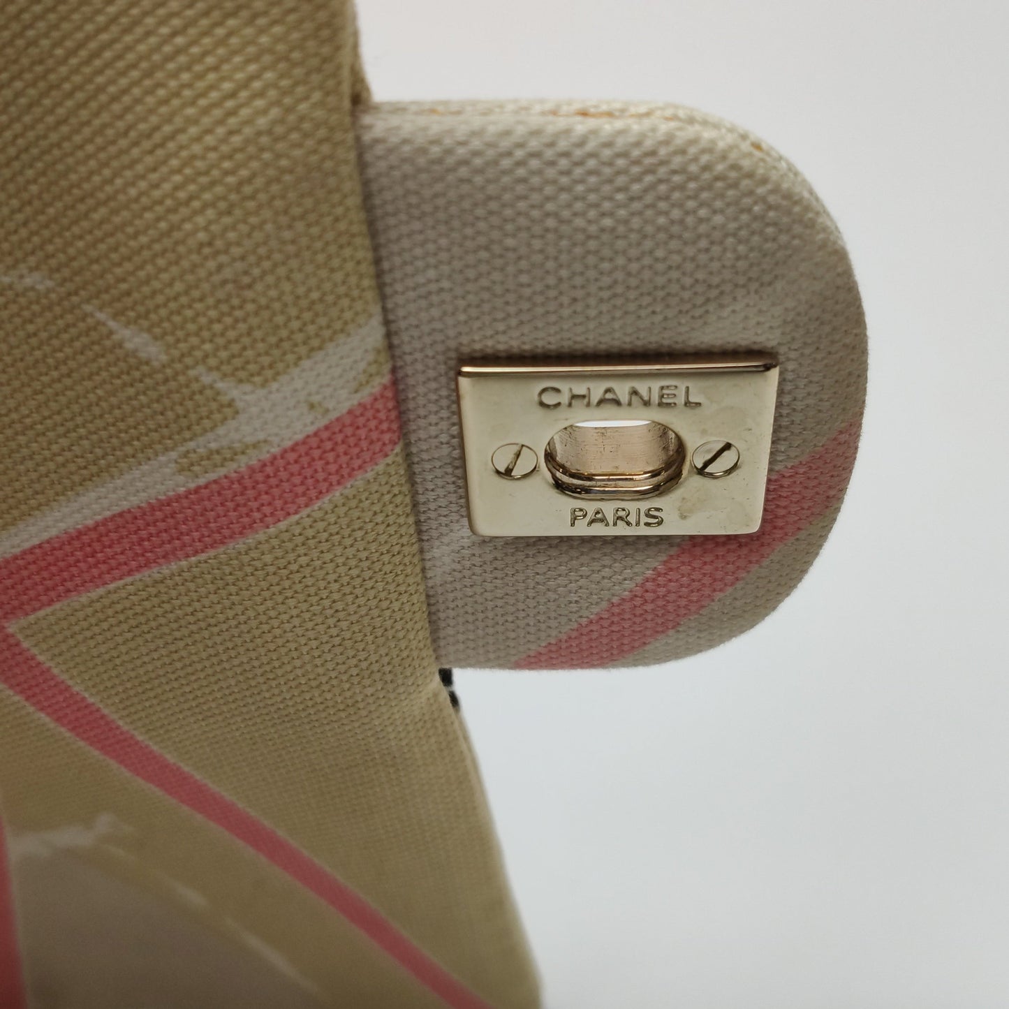 Chanel Baguette Flap Multicolor Eiffel Tower Print Cloth Shoulder Bag