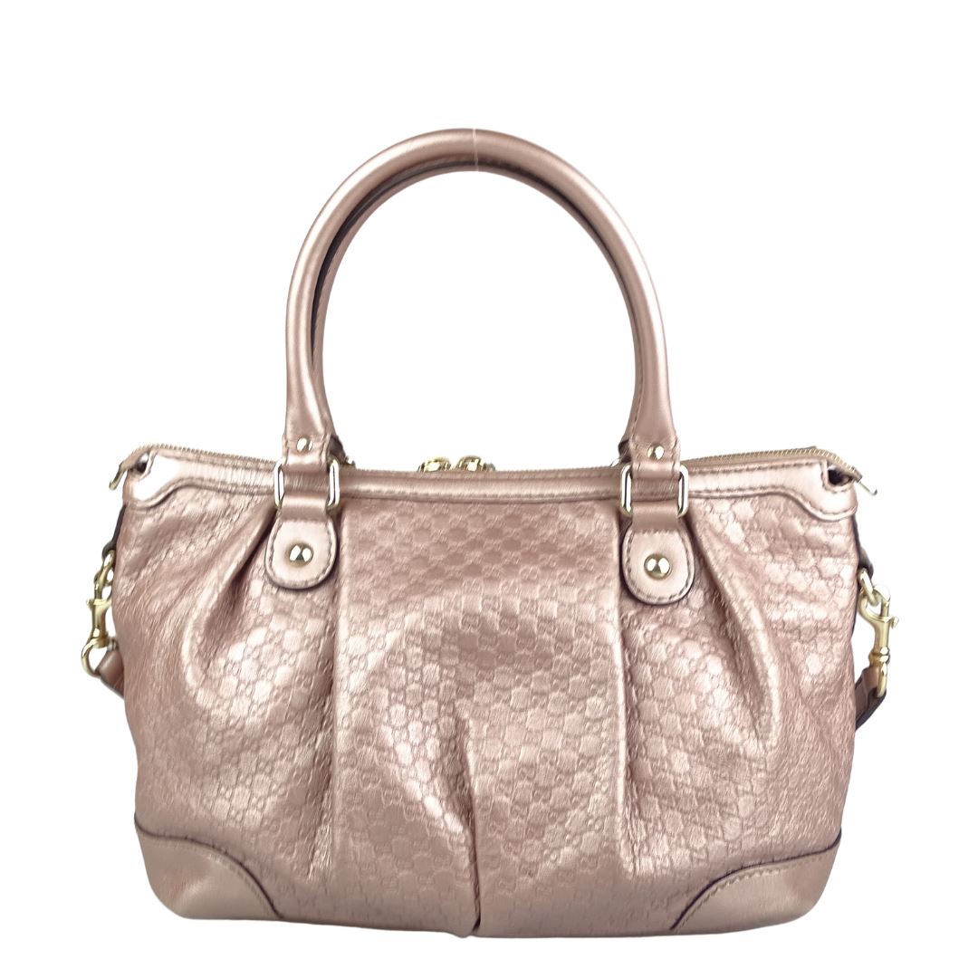 Gucci Micro Guccissima Sukey Tote With Strap Rose Gold