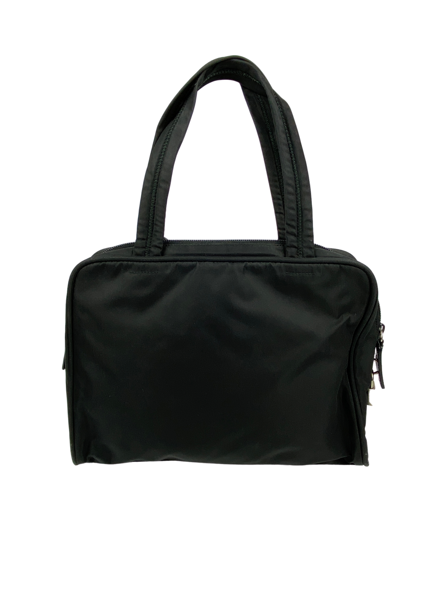 PRADA - VINTAGE BLACK NYLON LOCK & KEY TOTE BAG