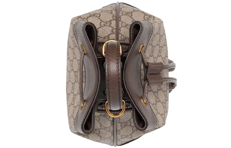 (WMNS) Gucci Ophidia Logo Stripe Webbing Canvas Drawstring handBag Small / Brown Classic 550621-96I3B-8745