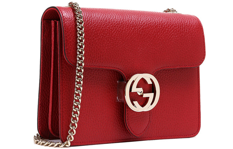 (WMNS) GUCCI Leather Organ Crossbody Bag Single Shoulder Bag Red 510304-CAO0G-6420