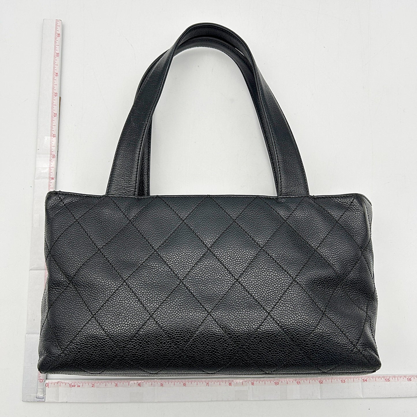 CHANEL Lambskin Quilted CC Shopping Tote Black LA3285