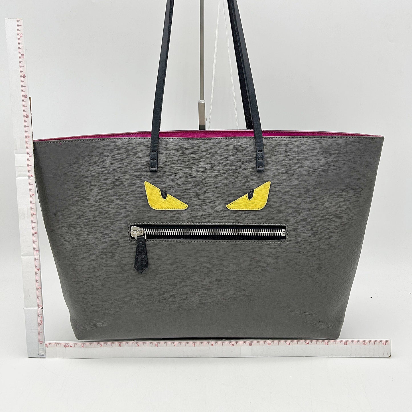 Fendi | Bags | Fendi Shoulder Bag Gray Leather Monster LA13049
